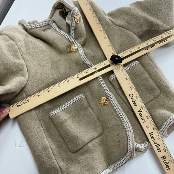 Dunst Jacket Womens X Small Beige Tweed Boucle Gold Button Blazer Wool - Picture 7 of 11